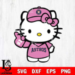 Houston Astros Hello Kitty Pink Baseball 7 Svg Eps Dxf Png File, MLB svg, Digital Download, Instant Download