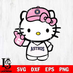 Houston Astros Hello Kitty Pink Baseball 9 Svg Eps Dxf Png File, MLB svg, Digital Download, Instant Download