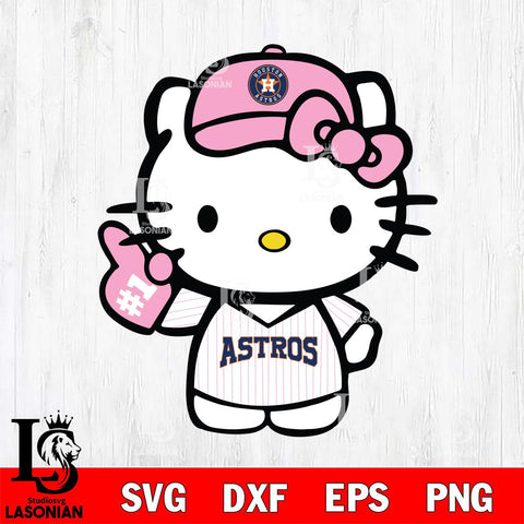 Houston Astros Hello Kitty Pink Baseball 9 Svg Eps Dxf Png File, MLB svg, Digital Download, Instant Download