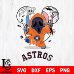 Houston Astros Stitch Ghost Face Halloween 2 Svg Eps Dxf Png File, Digital Download, Instant Download