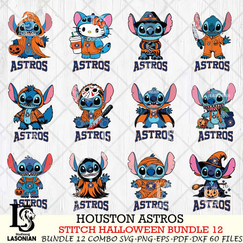 Houston Astros Stitch Horror Bundle 12 SVG Svg Eps Dxf Png File, MLB svg, Digital Download, Instant Download