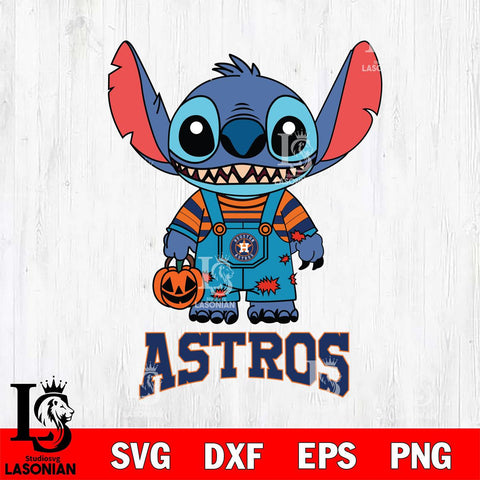 Houston Astros Stitch Horror Halloween Svg Eps Dxf Png File, MLB svg, Digital Download, Instant Download