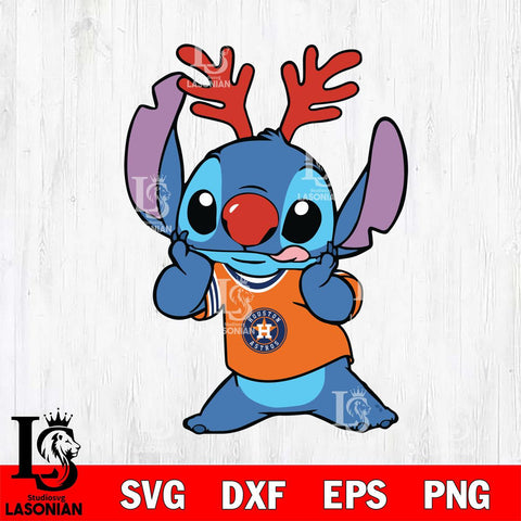 Houston Astros Stitch Reindeer SVG DXF EPS PNG file, Cut file cricut, Instant Download