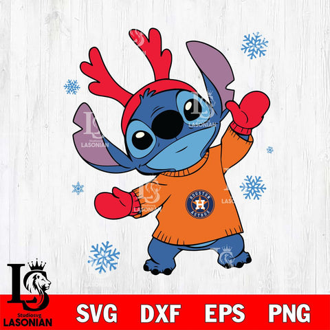 Houston Astros Stitch Santa Christmas SVG DXF EPS PNG file, Cut file cricut, Instant Download