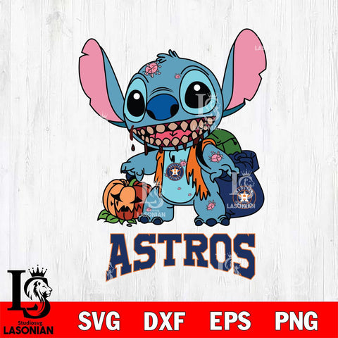 Houston Astros Stitch Zombie Svg Eps Dxf Png File, MLB svg, Digital Download, Instant Download