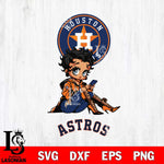 Houston Astros Style Black Fan Girl Betty Boop