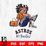 Houston Astros #1 Black Fan Girl Betty Boop