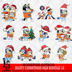 Houston Astros  Bluey Christmas MLB Bundle 12 Svg Eps Dxf Png File, Digital Download, Instant Download