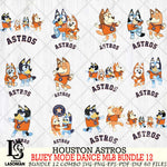 Houston Astros  Bluey Dance MLB Bundle 12 SVG Eps Dxf Png File, Digital Download, Instant Download