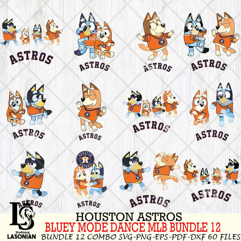 Houston Astros  Bluey Dance MLB Bundle 12 SVG Eps Dxf Png File, Digital Download, Instant Download