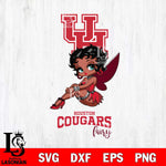 Houston Cougars Beauty Black Fairy Betty Boop, Svg Eps Dxf Png File, Digital Download