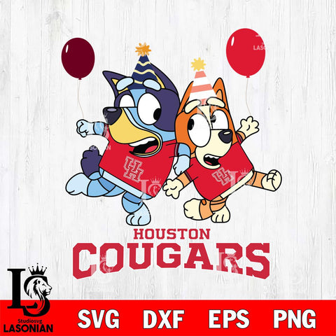 Houston Cougars Bluey & Bingo 2 Svg Eps Dxf Png File, NCAA svg, Digital Download, Instant Download