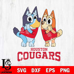 Houston Cougars Bluey & Bingo 5 Svg Eps Dxf Png File, NCAA svg, Digital Download, Instant Download