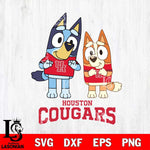 Houston Cougars Bluey & Bingo 6 Svg Eps Dxf Png File, NCAA svg, Digital Download, Instant Download