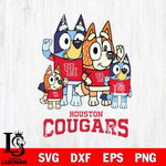 Houston Cougars Bluey & Bingo 7 Svg Eps Dxf Png File, NCAA svg, Digital Download, Instant Download