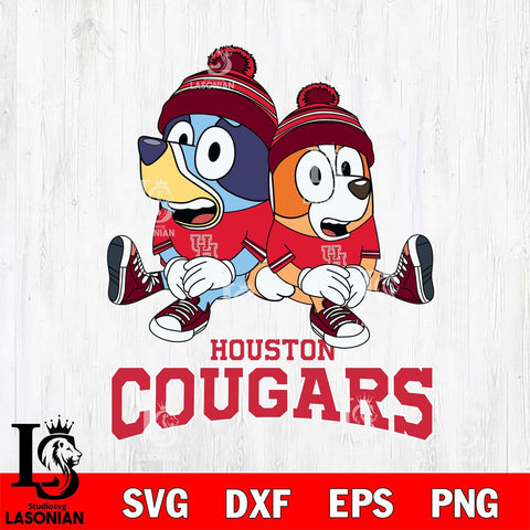 Houston Cougars Bluey & Bingo 8 Svg Eps Dxf Png File, NCAA svg, Digital Download, Instant Download