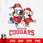 Houston Cougars Bluey Christmas Holiday Svg Eps Dxf Png File, Digital Download