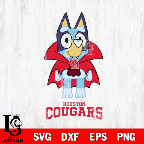 Houston Cougars Bluey Dracula Halloween Svg Eps Dxf Png File, Digital Download, Instant Download