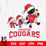 Houston Cougars Bluey Family Christmas Svg Eps Dxf Png File, Digital Download