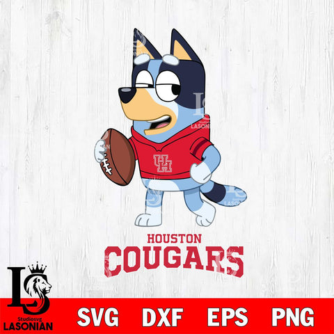 Houston Cougars Bluey Football Sport Svg Eps Dxf Png File, Digital Download ,Instant Download, Cricut File