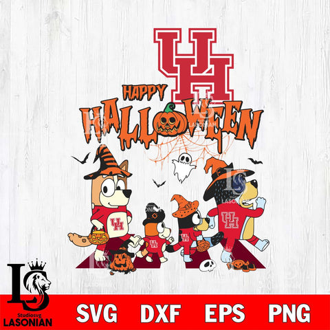 Houston Cougars Bluey Halloween Family Svg Eps Dxf Png File, Digital Download, Instant Download