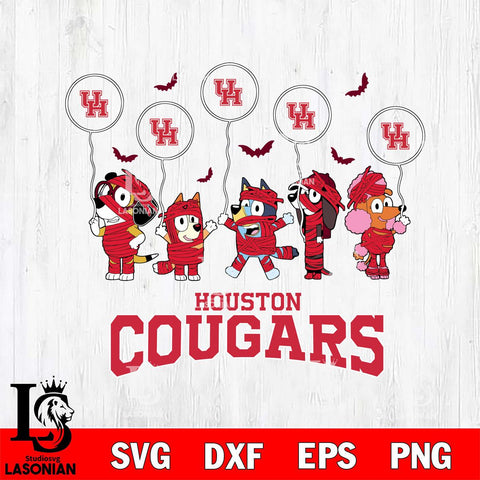 Houston Cougars Bluey Halloween Spooky Svg Eps Dxf Png File, Digital Download, Instant Download