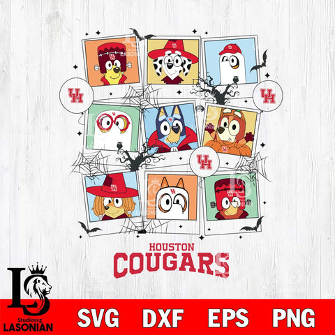 Houston Cougars Bluey Halloween Sport Svg Eps Dxf Png File, Digital Download, Instant Download