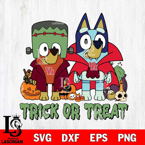 Houston Cougars Bluey Halloween Trick or Treat Svg Eps Dxf Png File, Digital Download, Instant Download