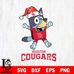 Houston Cougars Bluey Happy Christmas Svg Eps Dxf Png File, Digital Download