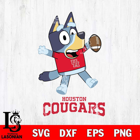 Houston Cougars Bluey Sport Football Svg Eps Dxf Png File,NCAA Svg Files,Bluey svg ,Digital Download ,Instant Download, Cricut File