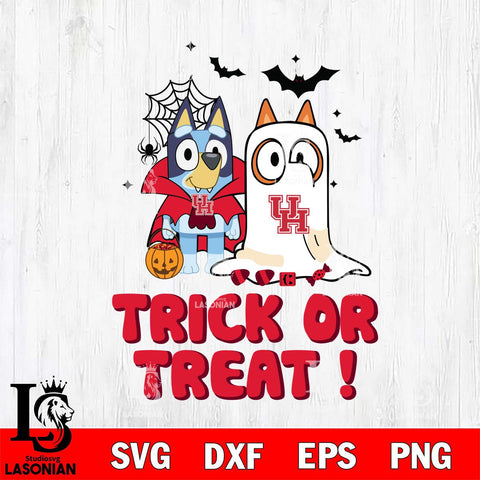 Houston Cougars Bluey Trick or Treat Halloween Svg Eps Dxf Png File, Digital Download, Instant Download