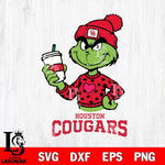 Houston Cougars Boujee Grinch Heart Christmas Cut Files Cricut, Svg Dxf Eps Png file, Digital download , Silhouette