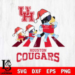 Houston Cougars Christmas Family Bluey Walking Cut Files,Bluey Cricut,Christmas Svg , Bluey svg , Digital Download, dxf eps png pdf file