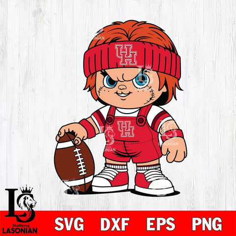 Houston Cougars Chucky Horror 5 Svg Eps Dxf Png File, NCAA svg, Digital Download, Instant Download