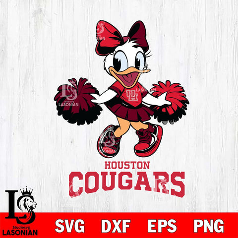 Houston Cougars Daisy Duck Cheerleader Disney, Svg Eps Dxf Png File, Digital Download