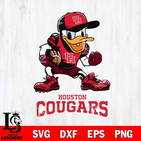 Houston Cougars Donal Duck Disney, Svg Eps Dxf Png File, Digital Download