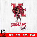 Houston Cougars Fan Girl Svg Eps Dxf Png File, Digital Download, Instant Download