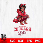 Houston Cougars Fashion Black Fan Girl Betty Boop, Svg Eps Dxf Png File, Digital Download