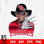 Houston Cougars Freddy Krueger Horror Halloween Svg Eps Dxf Png File, NCAA svg, Digital Download, Instant Download