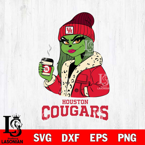 Houston Cougars Girls Grinch Bougie Svg Eps Dxf Png File, Digital Download, Instant Download