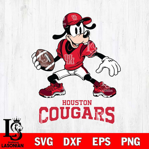 Houston Cougars Goofy Disney, Svg Eps Dxf Png File, Digital Download