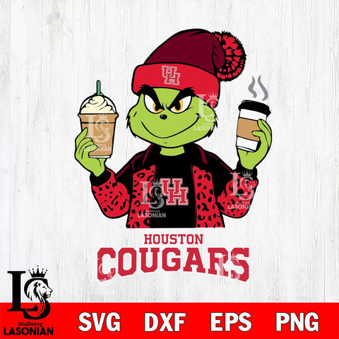 Houston Cougars Grinch 2 coffee Svg Eps Dxf Png File, Digital Download, Instant Download