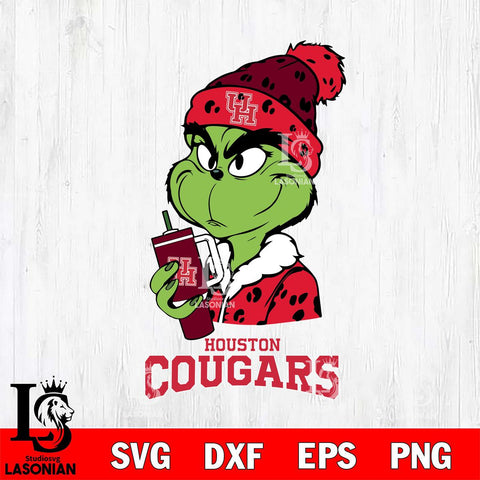 Houston Cougars Grinch Bougie Leopard Svg Eps Dxf Png File, Digital Download, Instant Download