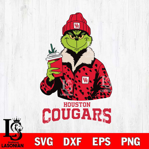 Houston Cougars Grinch Leopard Svg Eps Dxf Png File, Digital Download, Instant Download