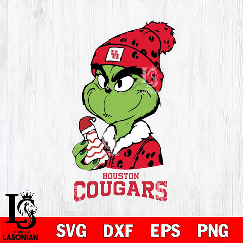 Houston Cougars Grinch Tree Cake Svg Eps Dxf Png File, Digital Download, Instant Download