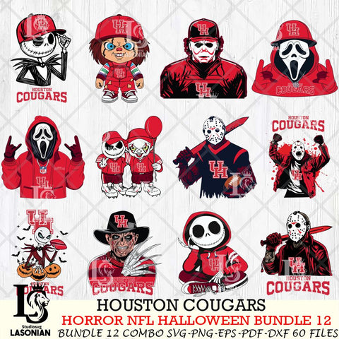 Houston Cougars Halloween Bundle 12 SVG Svg Eps Dxf Png File, NCAA bundle svg, Digital Download, Instant Download