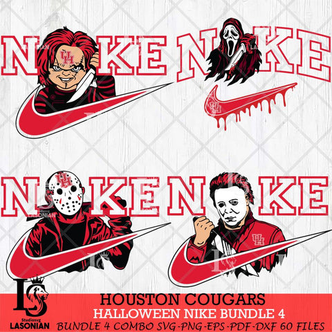 Houston Cougars Halloween Nike NCAA Bundle 4 Svg Eps Dxf Png File, Digital Download, Instant Download