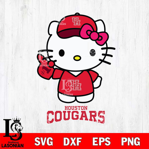 Houston Cougars Hello Kitty Best Fan Svg Eps Dxf Png File, Digital Download, Instant Download