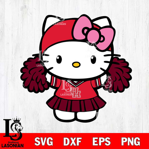 Houston Cougars Hello Kitty Cheerleader 5 Svg Eps Dxf Png File, Digital Download, Instant Download