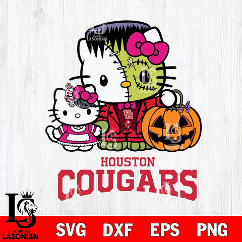 Houston Cougars Hello Kitty Horror 10 Svg Eps Dxf Png File, Digital Download